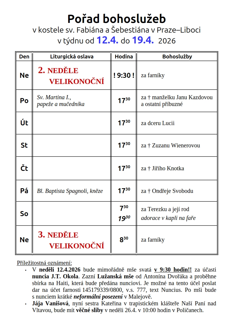2026 2. velikonoční
